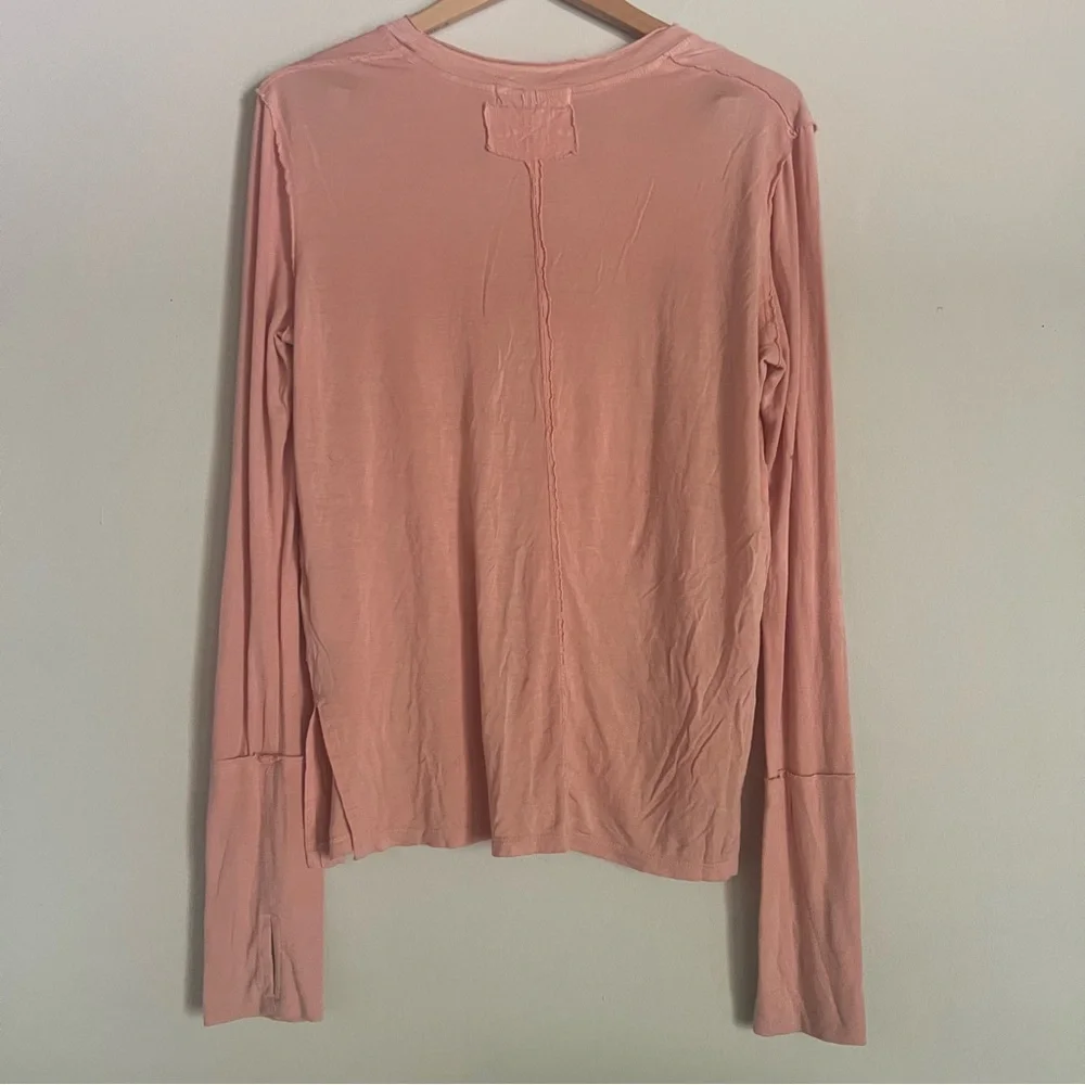 Free People We The Free Colby long sleeve top Pink Peachy Size XL Lightweight